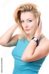 Portrait of a beautiful blonde. Isolated
