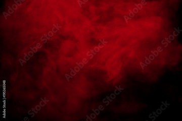 Abstract red smoke on black background. Red color clouds.