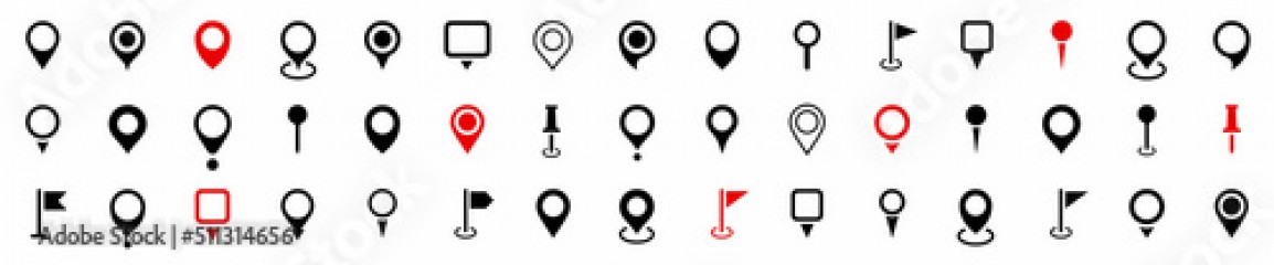 Set of Location pin icons. Modern map markers. Location mark icons. Map Marker Illustration. Destination Symbol. Pointer Logo. Vector illustration