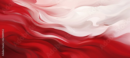 poland flag banner background, background, in the style of liquid emulsion printing. Generative AI
