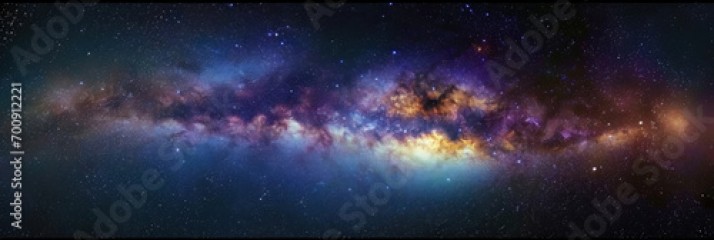  background with space, Clouds streak across the Milky Way, galaxy with stars on night starry sky Panorama view universe space,