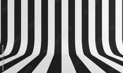 Abstract background with black and white line. 3d rendering