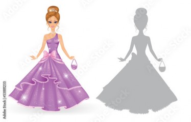 Cute princess isolated on a white background.