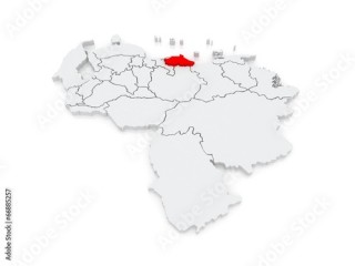 Map of Miranda. Venezuela.
