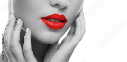 Girl with red lipstick