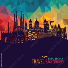 Barcelona detailed silhouette. Vector illustration