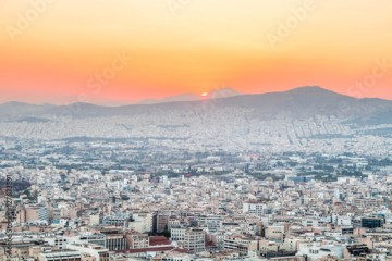 Athens at sunset, Greece