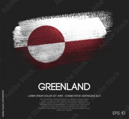 Greenland Flag Made of Glitter Sparkle Brush Paint Vector