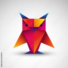 sowa origami logo wektor