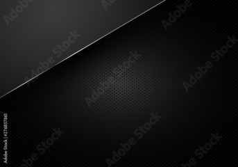 Metal perforated background with cut metal plates. Vector 3d illustration
