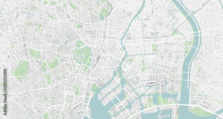 Detailed map of Tokyo, Japan