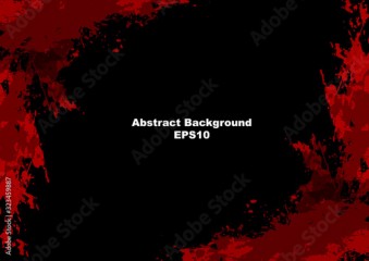 abstract vector splatter red color on black color design background. illustration vector design.