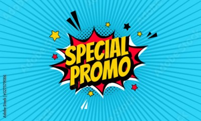 special promo text comic style vector