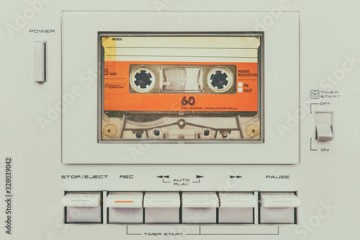 Retro styled image of a vintage audio cassette player