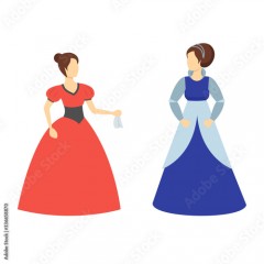 Cartoon Color Character Person Female Medieval Princess Concept. Vector