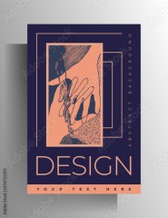 Cover design template for book, brochure, booklet, catalog, poster. Hand-drawn color vector illustration.