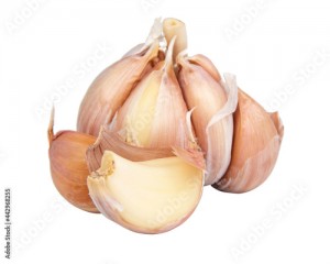 Dried spicy garlic isolated on the white background