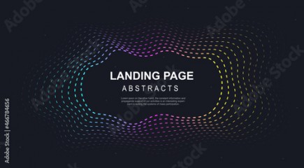 Abstract modern graphic element. Colorful geometric dotted circular background. Dynamic colored shapes and waves. Liquid composition form. Gradient abstract banner with flowing liquid shapes. 