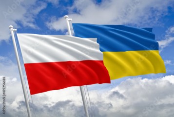 Flaga Polska i Ukraina partnerstwo