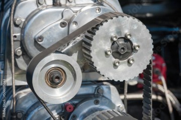 closeup of high performance automobile engine parts