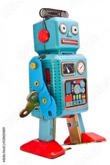  retro robot toys walking transparent