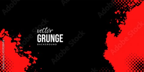 Black and red abstract grunge background with halftone style. 