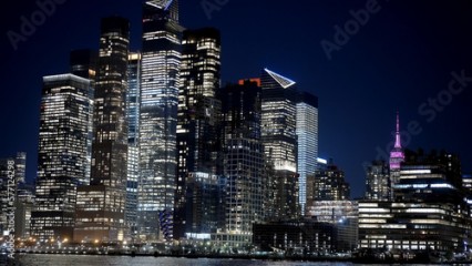 Manhattan city lights at night - travel photography