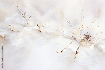 Białe tło kwiatowe. Generative AI