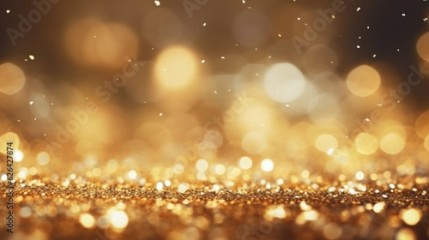 golden christmas particles and sprinkles for a holiday celebration like christmas or new year. shiny golden lights. wallpaper background for ads or gifts wrap and web design. Generative AI
