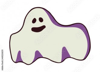 cute cartoon ghost isolated on white background. Mystical creature. Halloween. vector illustration