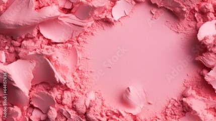 Beauty pink make-up powder product texture as abstract makeup cosmetic background, crushed cosmetics, generative ai