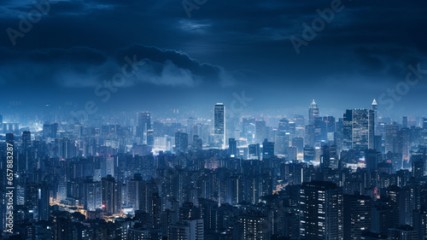 Aerial view of cityscape, AI Generative.
