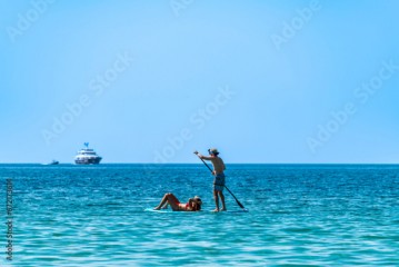 Stand Up Paddle at the sea, Corsica, France