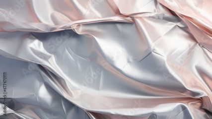 Crumpled foil texture background. Wrapping paper backdrop. Vibrant colors design. Silver color.