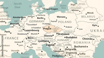 Czech Republic on the world map.