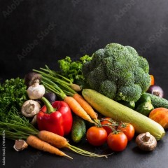 Garden Gourmet Noir: Fresh Juicy Vegetables Showcased on Black