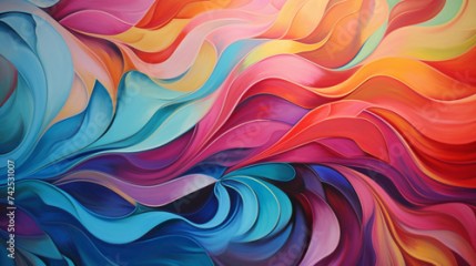 A canvas bursts with a mesmerizing symphony of color.