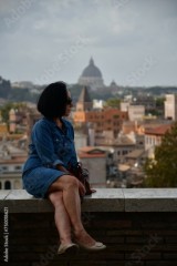 Panorama Rzymu z kopułą Watykanu, Italy.