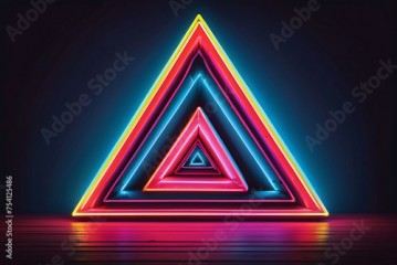 abstract triangle background, neon smoky background, AI Generative
