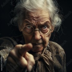 portrait of a authoritarian old woman
