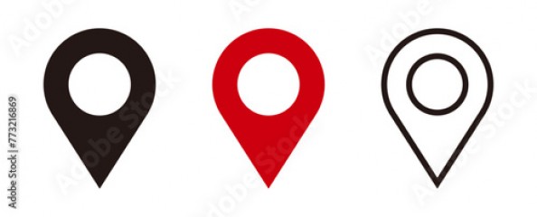 Flat icon set of location and map pins
