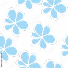 The baby blue flowers pattern on on white background, seamless pattern, is repeatable