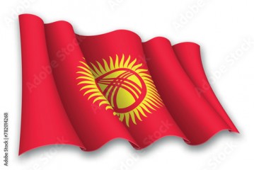 Realistic waving flag of Kyrgyzstan