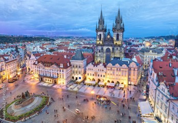 Old Town square in the evening, Prague