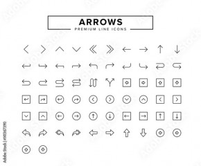 Arrows line icon set