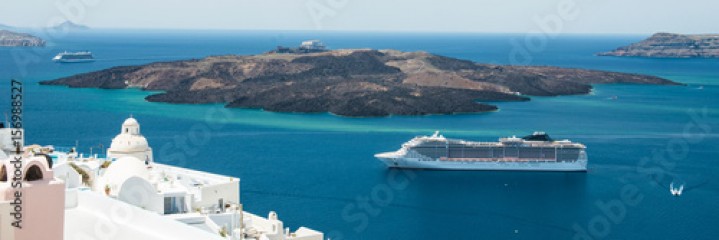 Luxury cruiser in Fira Bay