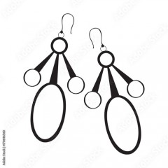 Silhouette of a pair of earrings, Vector illustration