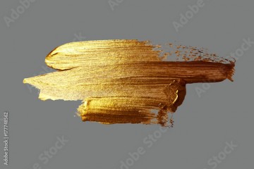 hand drawing gold brush stroke paint