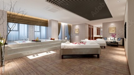 3d render of massage and spa room