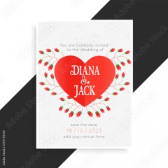 beautiful heart wedding card design